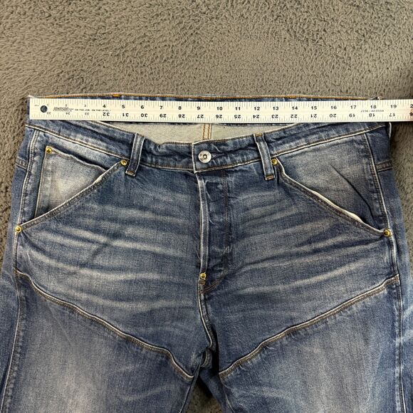 G Star Jeans Mens 38x34 Blue 5620 3D Tapered Medium Wash Stretch Slim Fit Denim - Picture 13 of 16
